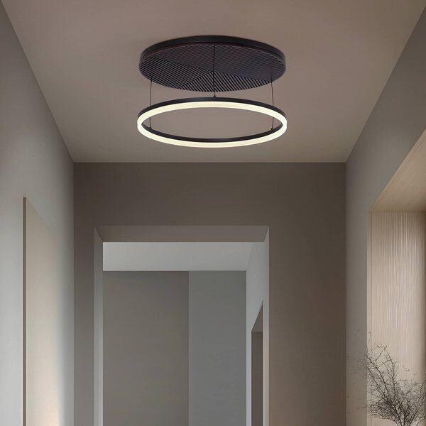 Plafoniera a LED Orven Lucande, dimmerabile, Nero, Soggiorno / Sala da pranzo, Metallo, Moderno, Plafoniera LED