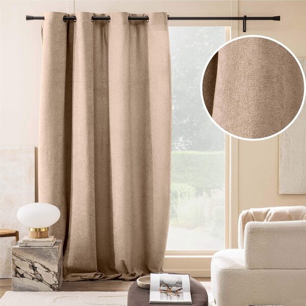 Tenda marrone chiaro in bouclé 140x260 cm Winona – douceur d'intérieur