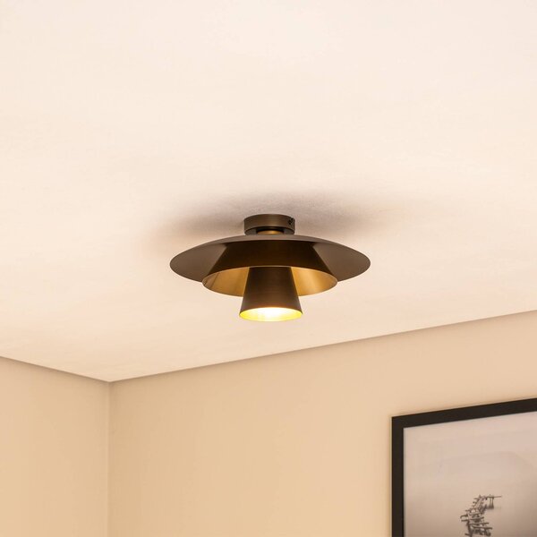 Plafoniera soffitto Plato Luminex, dimmerabile, Alluminio / Grigio / Zincato, Soggiorno / Sala da pranzo, Metallo, Moderno, Plafoniera