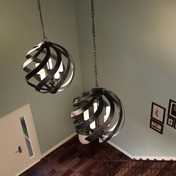 Quintiesse QN-BLACKSMITH-5P-OBK - Lampadario da esterno BLACKSMITH 5xE14/40W/230V IP44 nero