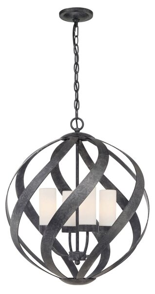 Quintiesse QN-BLACKSMITH-4P-OBK - Lampadario da esterno BLACKSMITH 4xE14/40W/230V IP44 nero