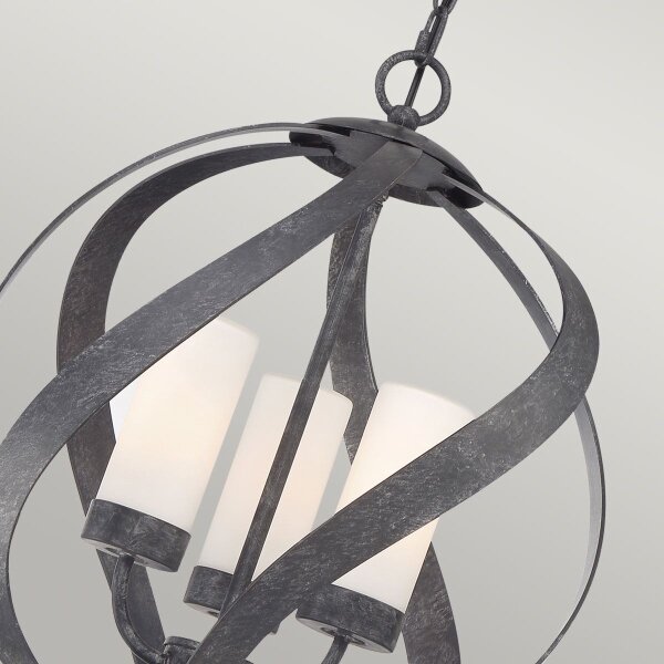 Quintiesse QN-BLACKSMITH-3P-OBK - Lampada a sospensione da esterno BLACKSMITH 3xE14/40W/230V IP44, nero