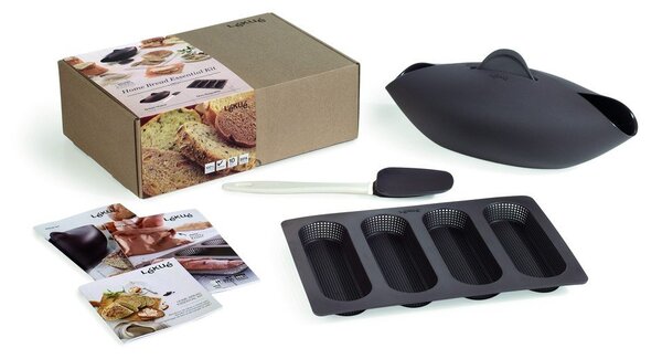 Set di stampi da forno in silicone adatti per baguette/adatti per pane 3 pz Essential – Lékué