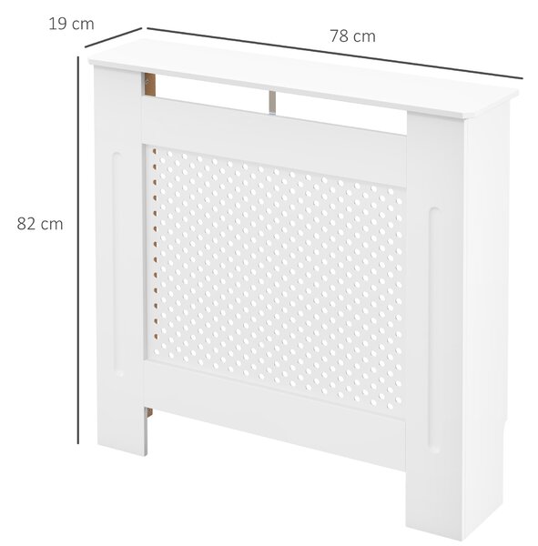HOMCOM Copritermosifone in Legno Copertura Moderna 78 × 82 × 19cm Verniciato Bianco