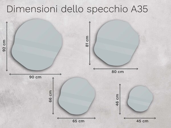 Specchio organico LED con illuminazione A35