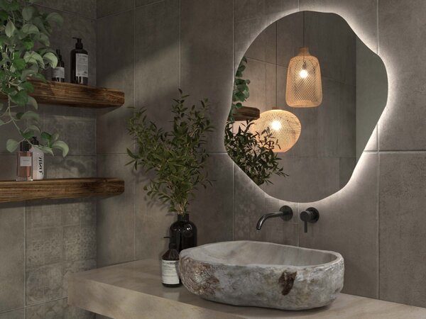 Specchio organico LED con illuminazione A35