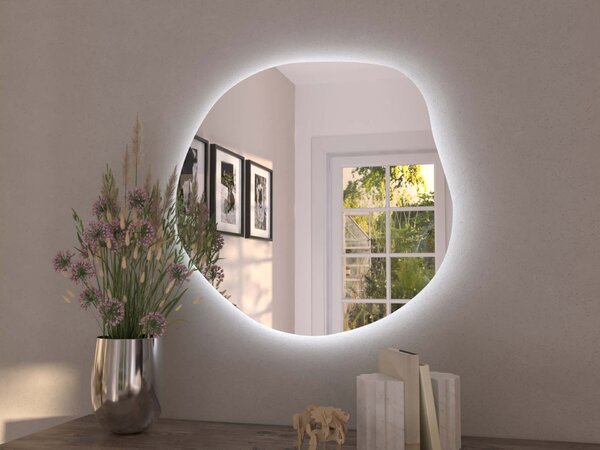 Specchio organico LED con illuminazione A34 50×48