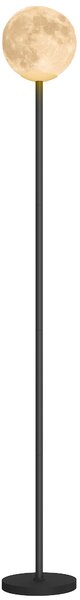 HOMCOM Lampada da Terra con Paralume a Forma di Luna, Interruttore a Pedale, 3 Temperature di Colore, Metallo, Nero | Aosom Italy