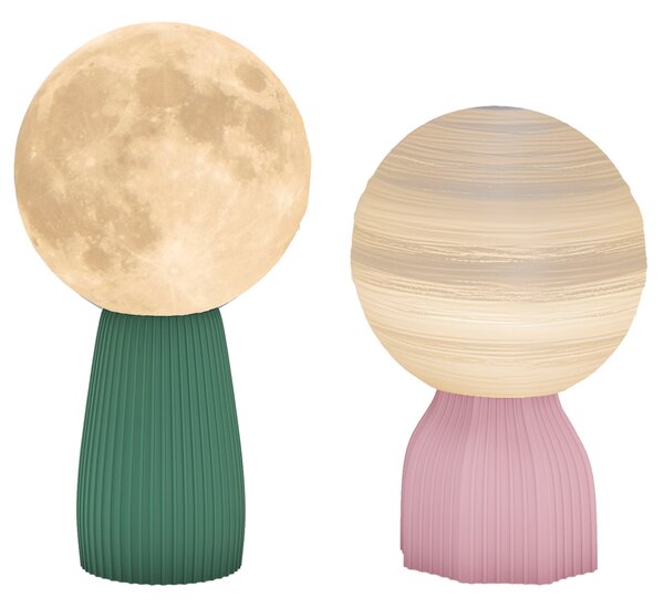 Set di Lampade da Tavolo in Stile Planetario di HOMCOM, a Tre Colori, USB, in Plastica, Bianco | Aosom Italy