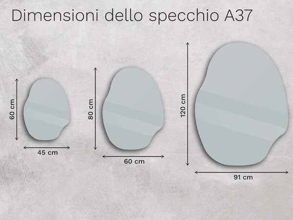 Specchio organico LED con illuminazione A37