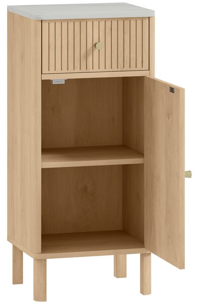 HOMCOM Mobile Bagno Salvaspazio con Cassetto e Anta, per Sala da Pranzo, Salotto, Soggiorno, Cucina, 36x30x80 cm, Rovere | Aosom Italy