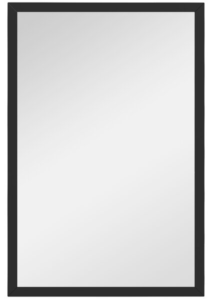 HOMCOM Specchio da Parete Rettangolare con Ganci, in Vetro e MDF, 40x60 cm, Nero | Aosom Italy