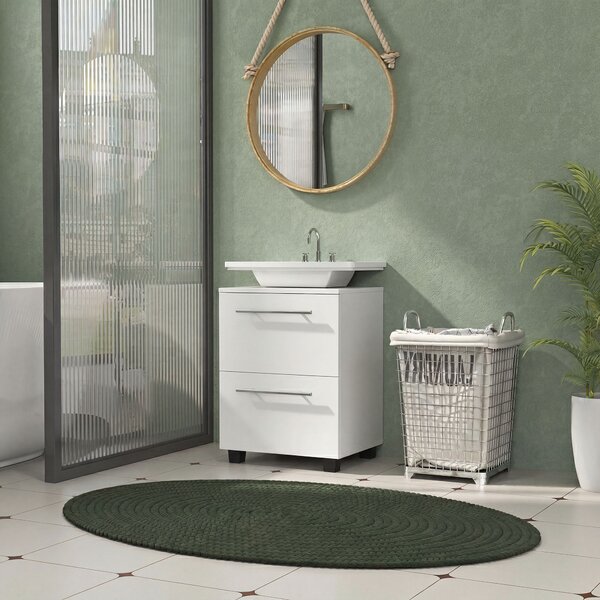HOMCOM Mobile Sottolavabo Mobiletto Bagno Moderno 41.5x35.5x59 cm Bianco | Aosom Italy