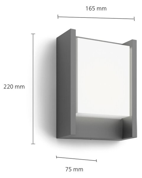 Philips Applique da esterni a LED Arbour UE, Nero, Alluminio, Moderno, Applique LED da esterni