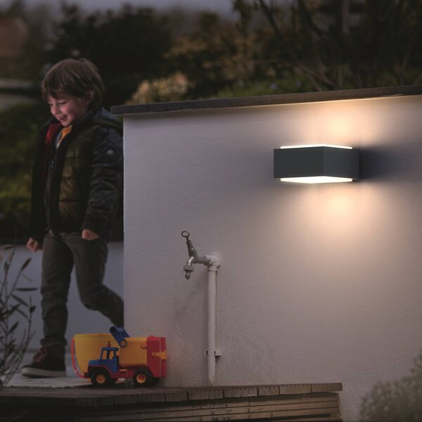 Philips Applique da esterni Hedgehog, dimmerabile, Nero, Alluminio, Moderno, Applique da esterni