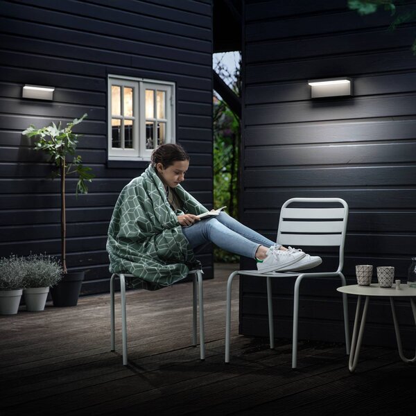 Philips Applique da esterni a LED Bustan UE, Nero, Alluminio, Moderno, Applique LED da esterni