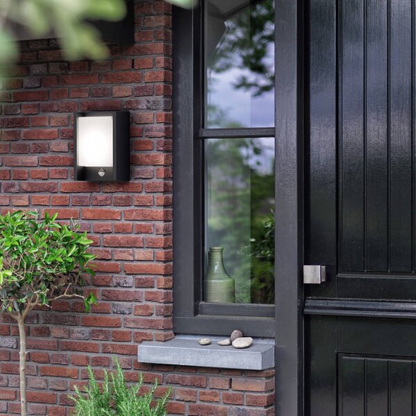 Philips Applique da esterni a LED con sensore Arbour UE, Nero, Alluminio, Moderno, Applique LED da esterni