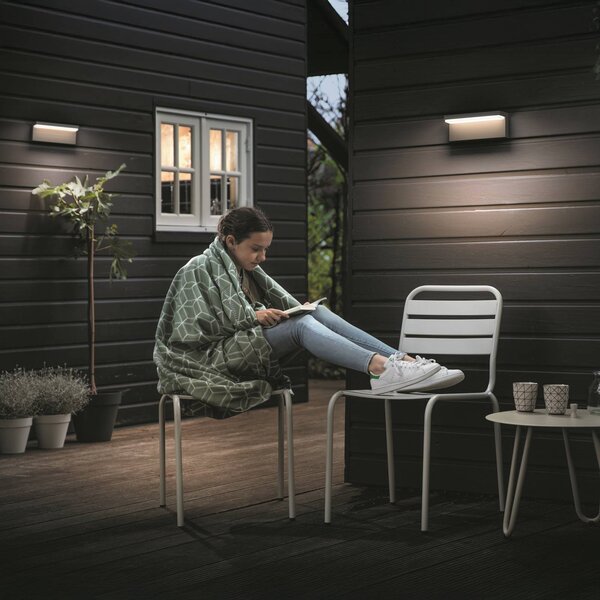 Philips Applique da esterni a LED Bustan, Nero, Alluminio, Moderno, Applique LED da esterni
