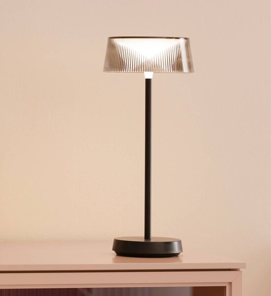 FH Lighting Schöner Wohnen Lampada da tavolo a batteria LED Torre, IP44, dimmerabile, Nero, Soggiorno / Sala da pranzo, Metallo, Moderno