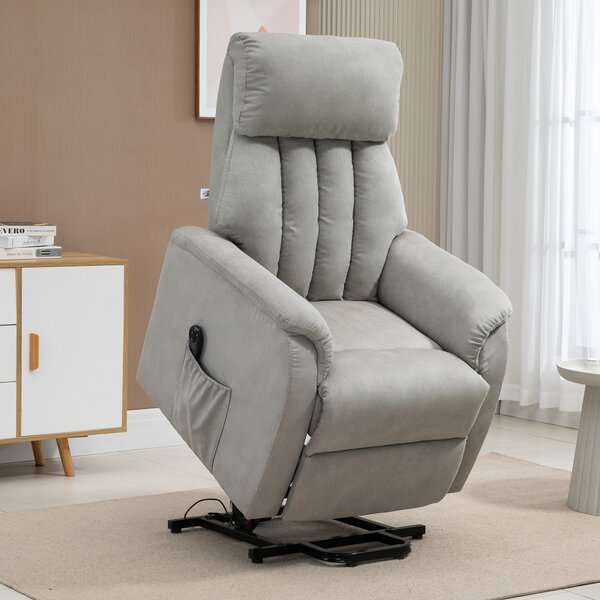 HOMCOM Poltrona Alzapersona Reclinabile 150° max con Telecomando e Poggiapiedi, 75x93x110 cm, Grigio | Aosom Italy