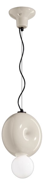 Sospensione Vintage Decò Bumbum 1 Elemento Ceramica Crema 1 Luce E27