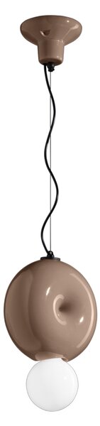 Sospensione Vintage Decò Bumbum 1 Elemento Ceramica Marrone Moka 1 Luce E27