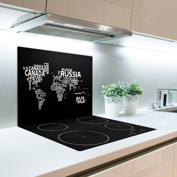 Tagliere in vetro Sottotitoli della mappa del mondo 60x52 cm