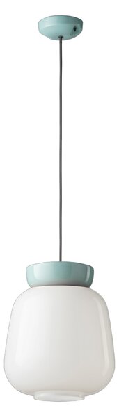 Sospensione Vintage Piccola Decò Corcovado Ceramica-Vetro Azzurro-Bianco E27