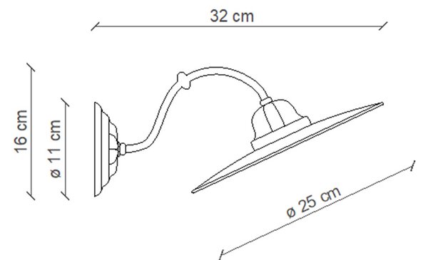 Applique Classica Potenza Ferro E Ceramica Nero E Decorata Lucida 1 Luce E27