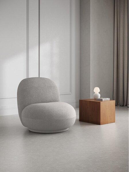 Poltrona grigio chiaro in tessuto bouclé Chuck - Micadoni Home