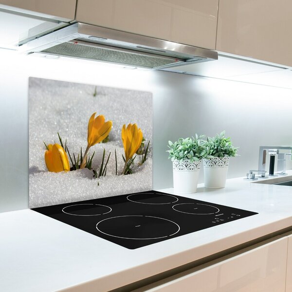 Tagliere in vetro Crocus nella neve 60x52 cm