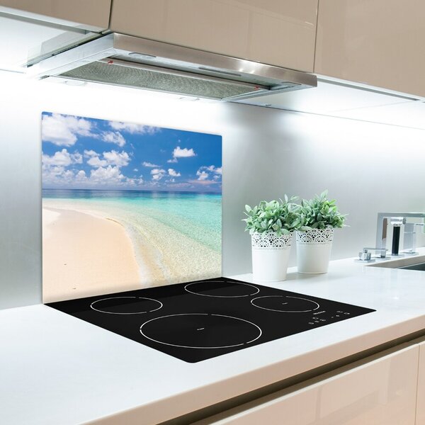 Tagliere in vetro temperato Spiaggia alle Maldive 60x52 cm