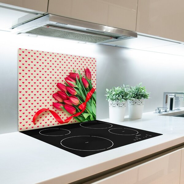 Tagliere in vetro temperato Tulipani cardiaci 60x52 cm