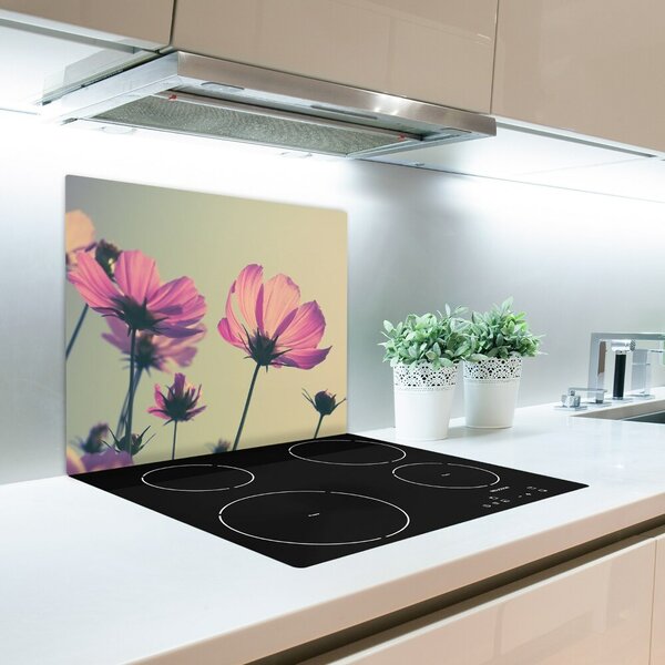 Tagliere in vetro temperato Fiori rosa 60x52 cm