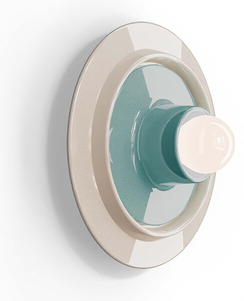 Applique Deco Voilà Ceramica Azzurro Crema 1 Luce E27