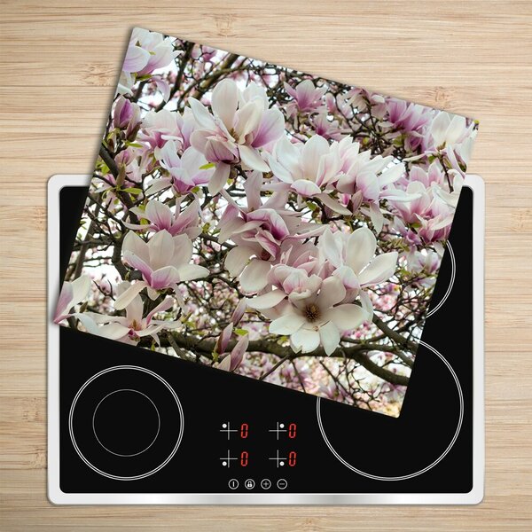 Tagliere in vetro temperato Fiori magnolia 60x52 cm
