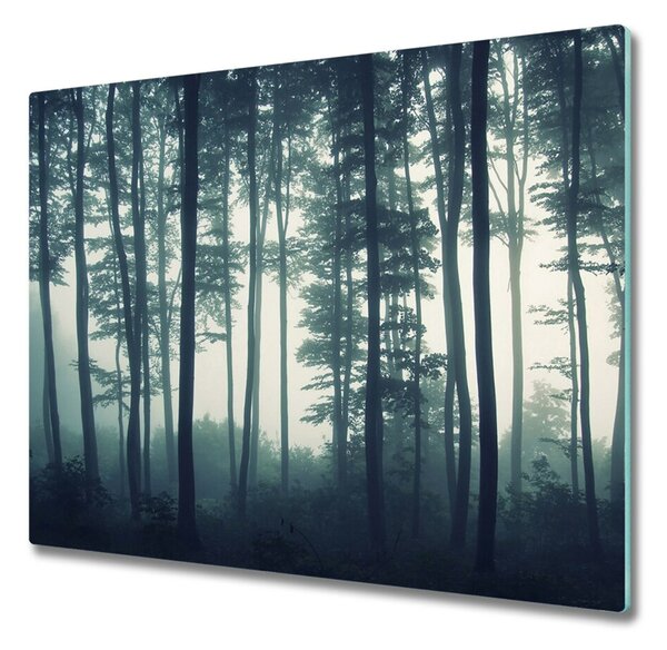 Tagliere in vetro temperato Foresta nella nebbia 60x52 cm