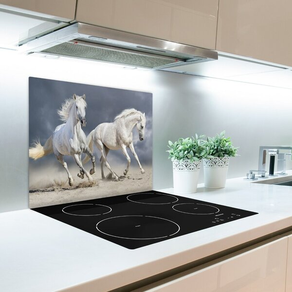 Tagliere in vetro Spiaggia dei cavalli bianchi 60x52 cm