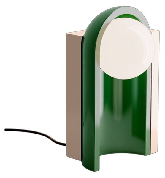 Lampada Da Scrivania Decò Cléo Ceramica Grigio Sabbia E Crema 1 Luce E27
