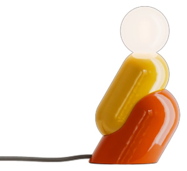 Lampada Da Scrivania Decò Tata Ceramica Giallo E Arancio Volpe 1 Luce E14
