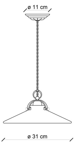 Lampadario Industrial Minimal B&W Metallo Smaltato Bianco 1 Luce E27 31Cm