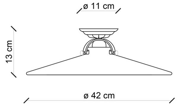 Plafoniera Industrial Minimal B&W Metallo Smaltato Bianco 1 Luce E27 42Cm