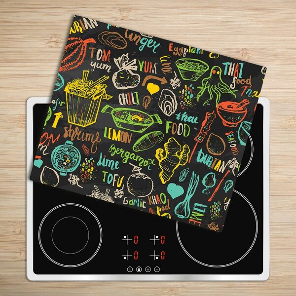 Tagliere in vetro Cibo thailandese 60x52 cm