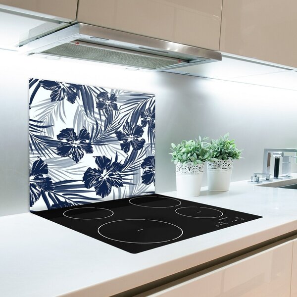 Tagliere in vetro Fiori tropicali 60x52 cm