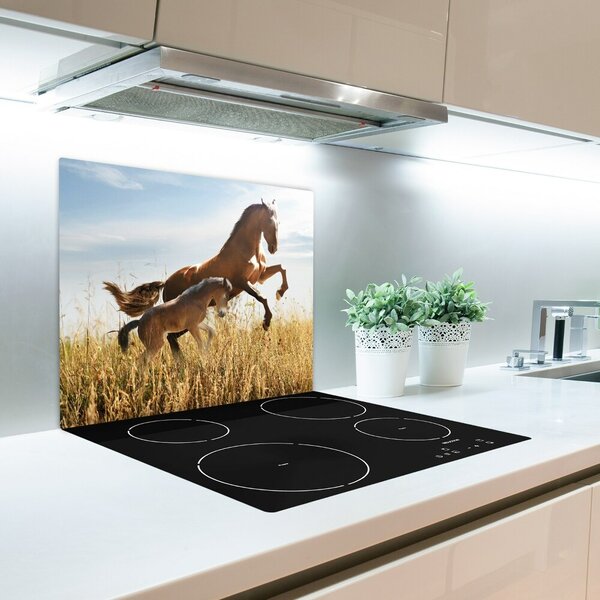 Tagliere in vetro temperato Cavalla con puledro 60x52 cm