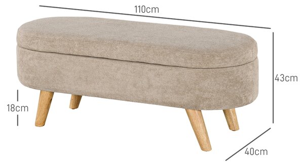 HOMCOM Panca Fondo Letto in Tessuto Vellutato con Spazio Portaoggetti e Braccioli, struttura in legno e piedini in plastica, Grigio| Aosom Italy