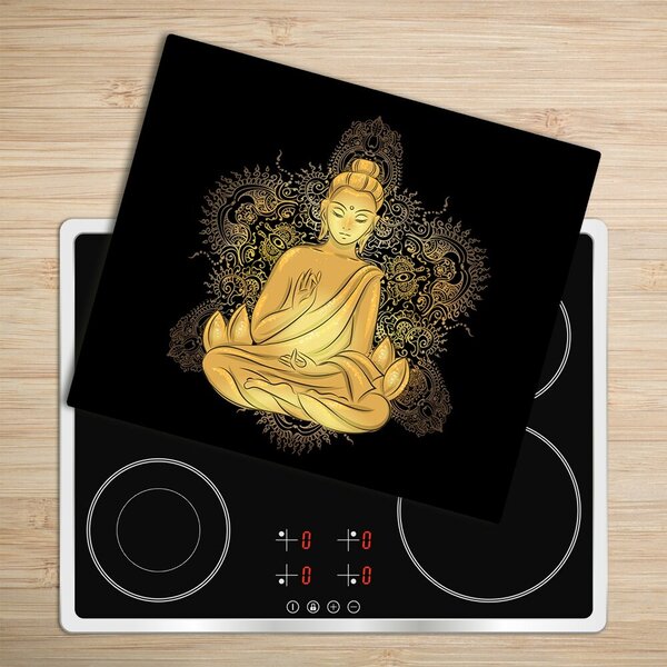 Tagliere in vetro Buddha seduto 60x52 cm