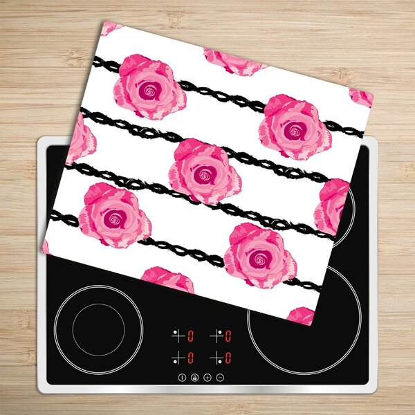 Tagliere in vetro Rose 60x52 cm