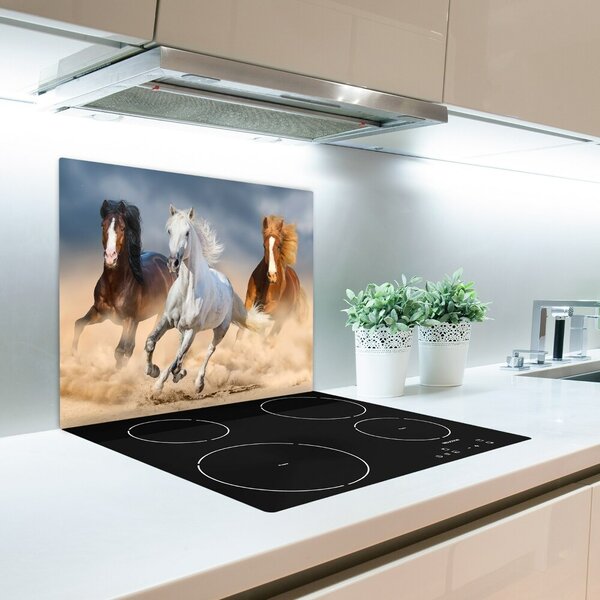 Tagliere in vetro Cavalli nel deserto 60x52 cm