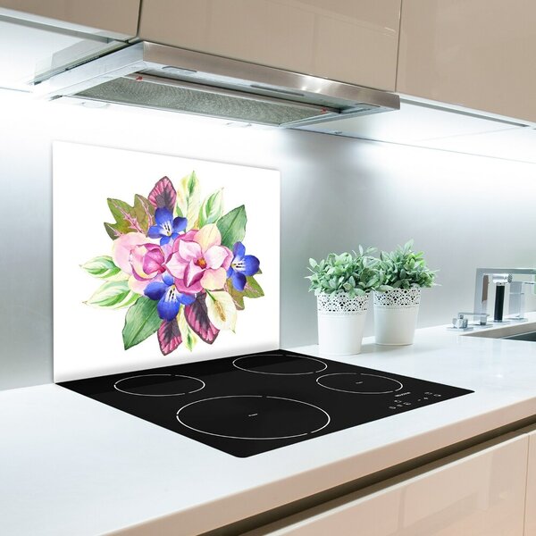 Tagliere in vetro temperato Mazzo di fiori 60x52 cm